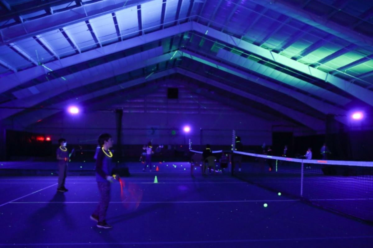 GlowInTheDark FUN at FirstEver Cosmic Tennis Night Eugene Family YMCA